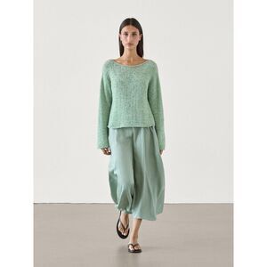Massimo Dutti Womens Sweater S Small Pullover Green Flecked Knit 5614/608 DEFECT